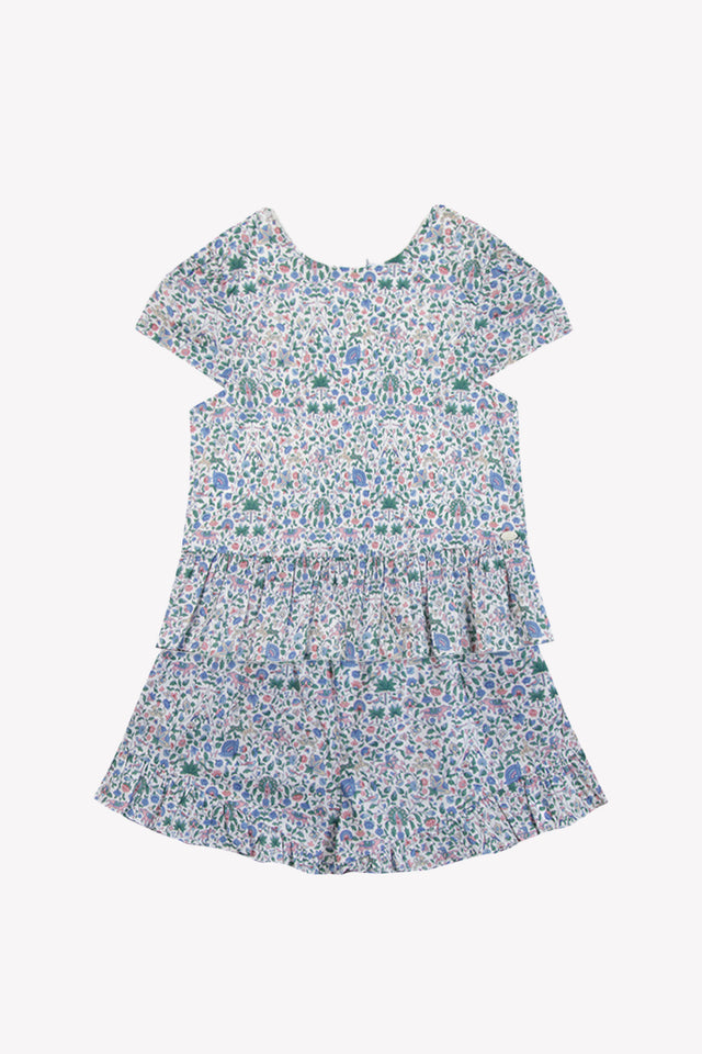 Ensemble court - Bleu imprimé tissu liberty - Image principale