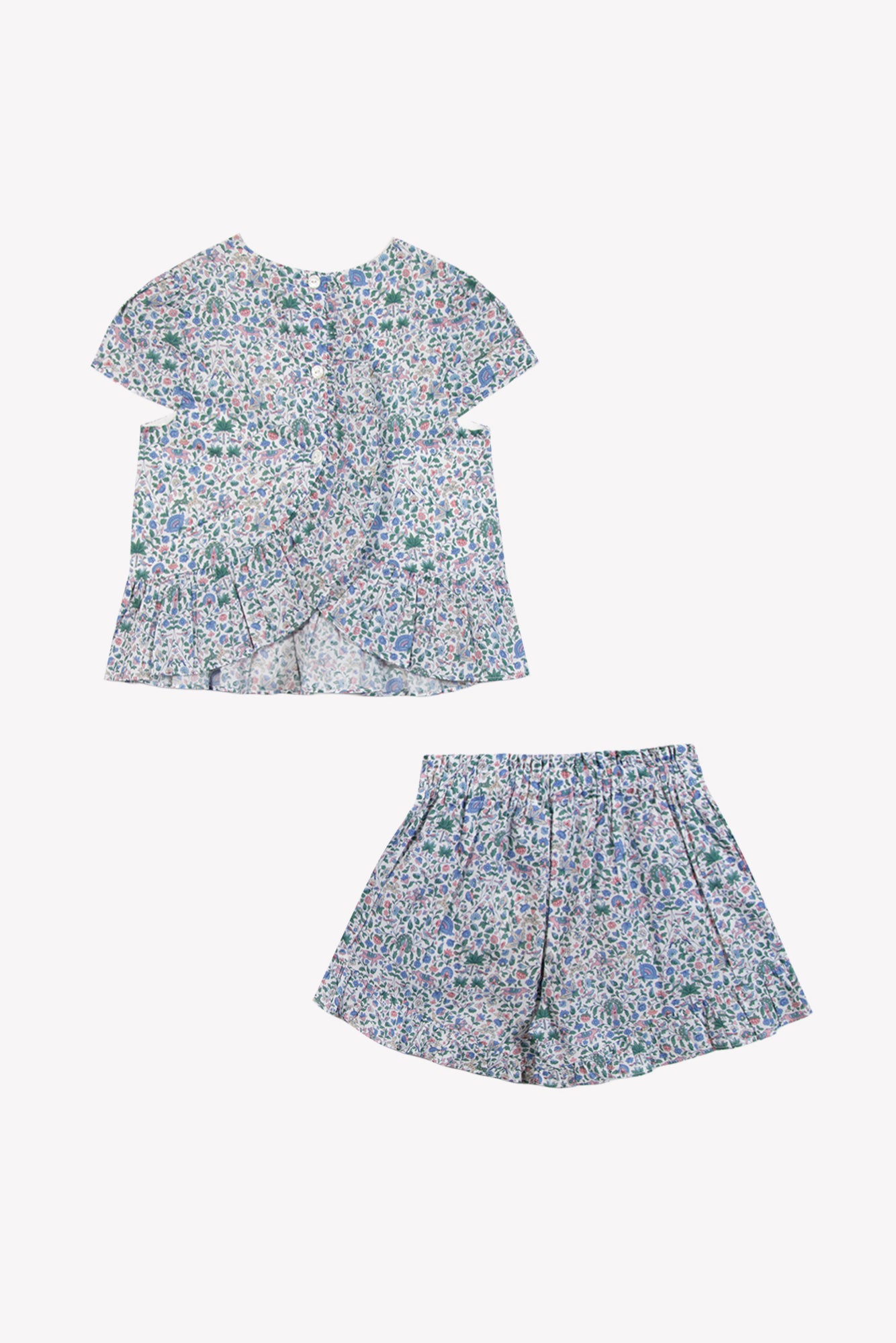 Ensemble court - Bleu imprimé tissu liberty