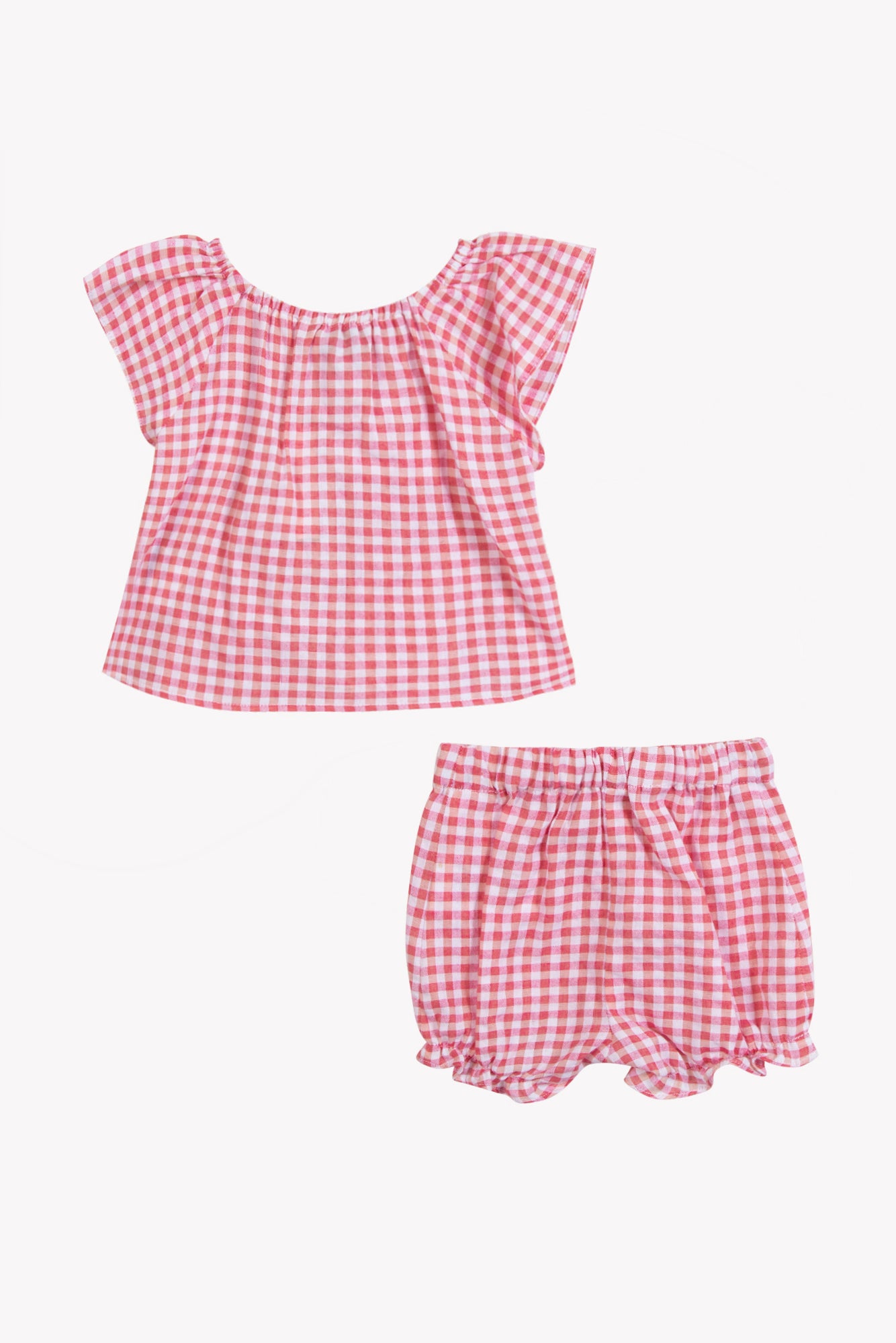 Insiemi breve - Rosa motivo in cotone Vichy