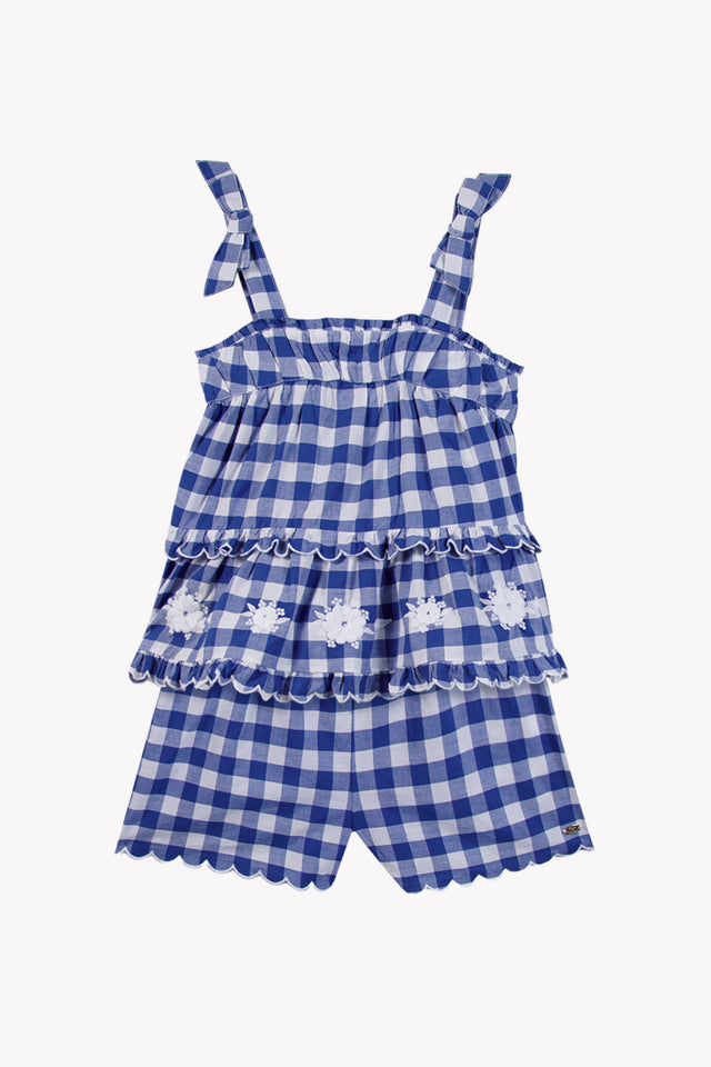 Outfit short - Blue electric pattern Two-tone gingham - Image principale