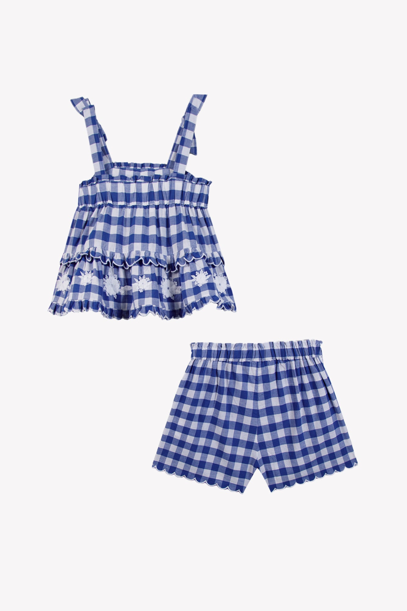 Ensemble court - Bleu électrique motif vichy