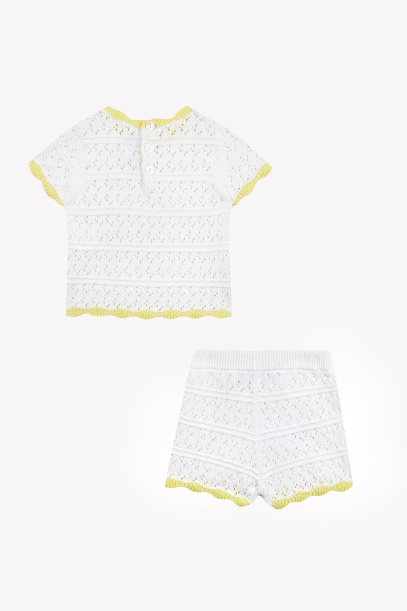Ensemble court - Ecru tricot ajouré