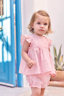 Insiemi breve - Rosa Tessuto leggero