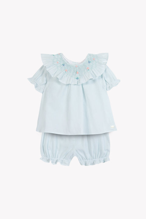 Ensemble court - Vert coton rayures - Image principale