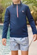 Schwimm-T-Shirt - Marineblau Anti-UV