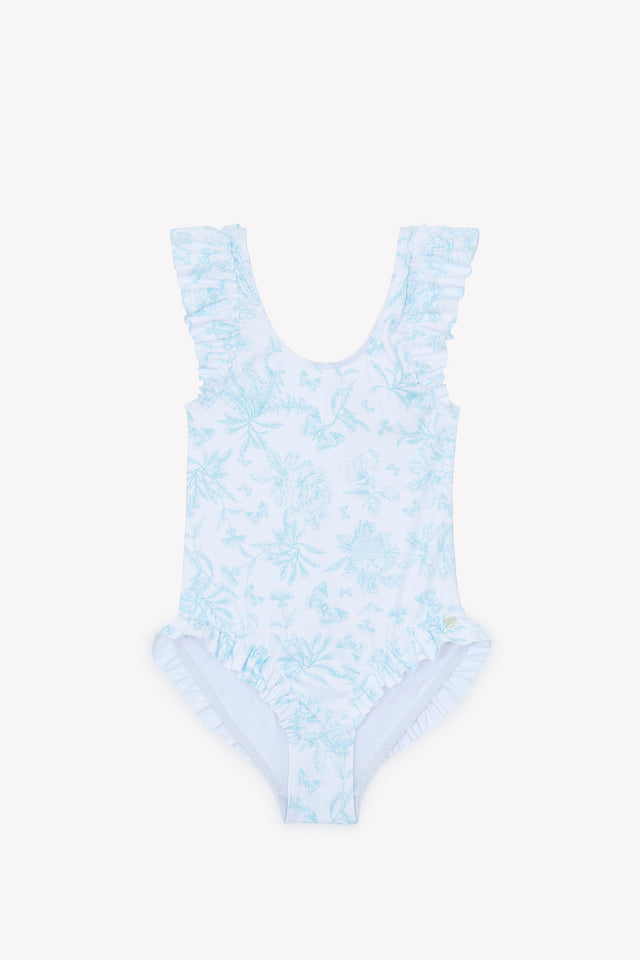 Maillot de bain - Vert imprimé inspiration Toile de Jouy - Image principale