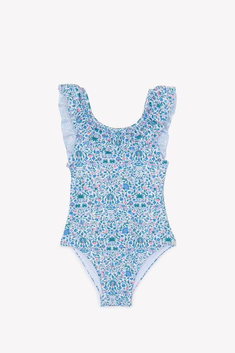 Traje de baño - Azul Estampado tela Liberty - Image principale