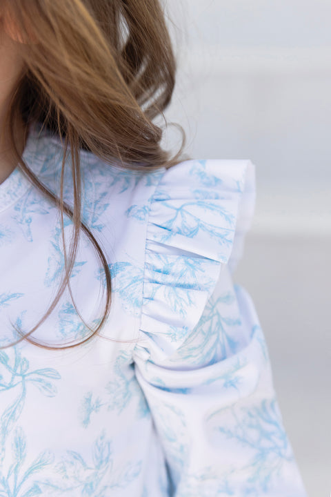 Schwimm-T-Shirt - Grün inspirierender Druck Toile de Jouy - Image principale
