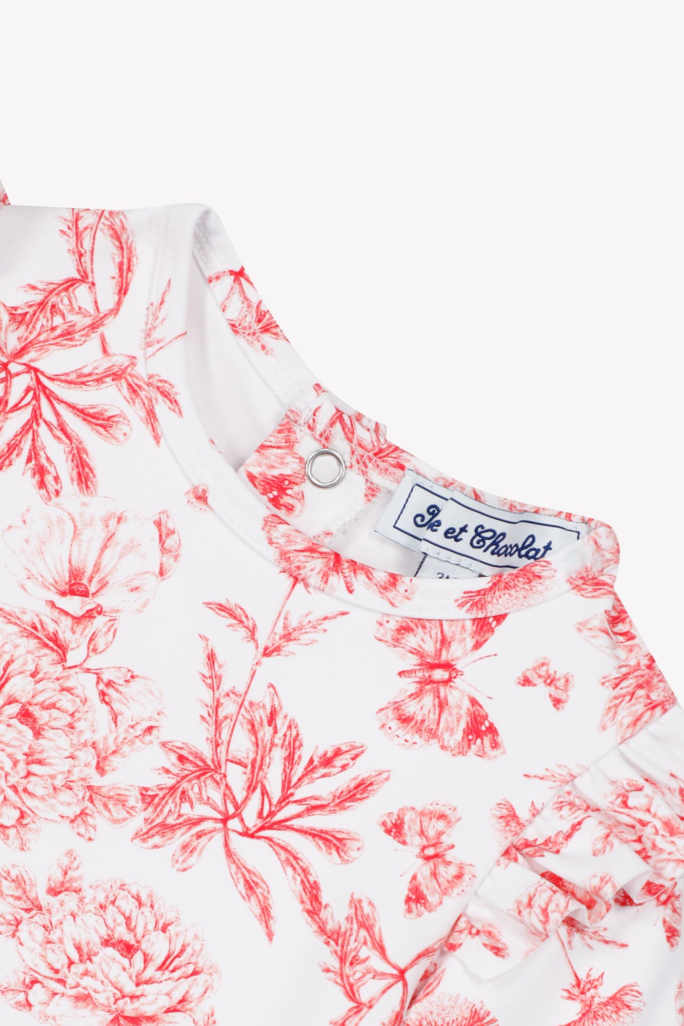 Maglietta da bagno - Rosa Stampaispirazione Toile de Jouy