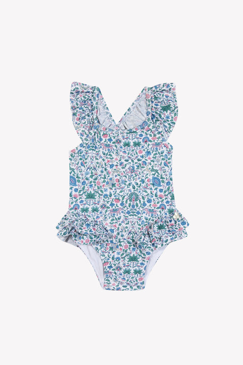Traje de baño - Azul marino Estampado tela Liberty - Image principale