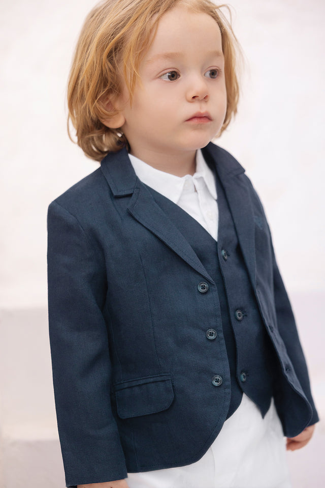 Veste - Marine lin écusson TC - Image principale