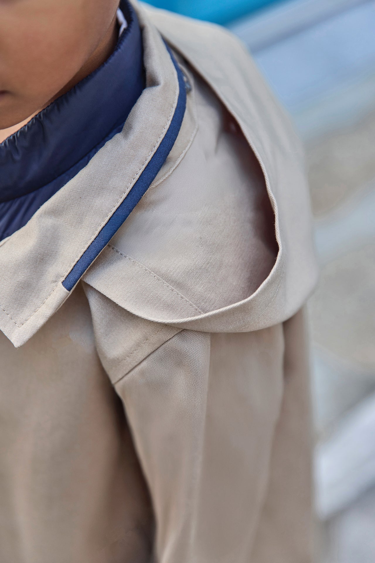 2-in-1-Trenchcoat – Sand Kaputze