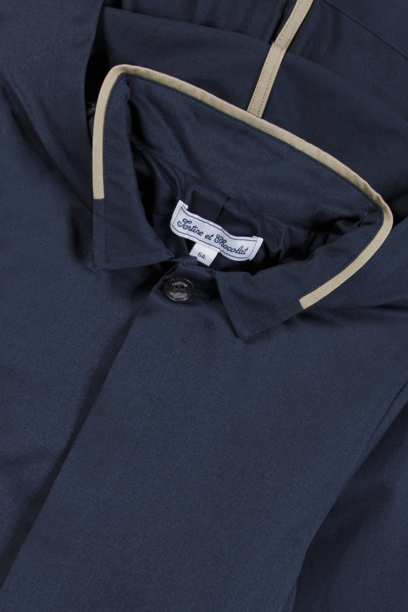 Gabardina 2 en 1 - Azul marino algodon Capucha