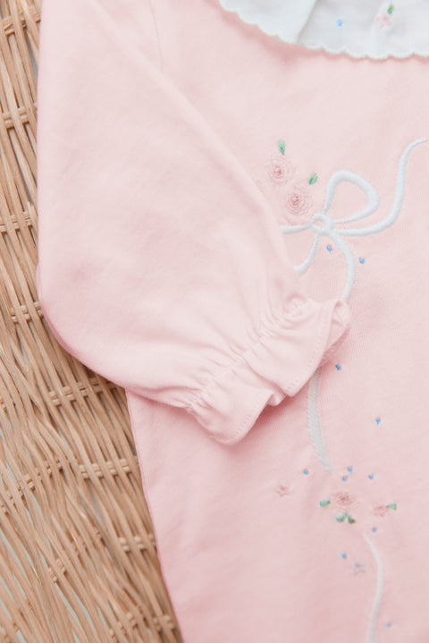 Pyjama - Rose pâle coto motif ruban - Image principale