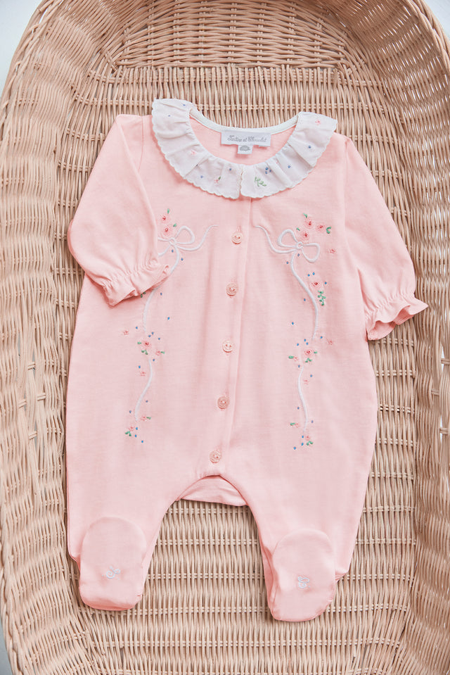 Pyjama - Rose pâle coto motif ruban - Image principale