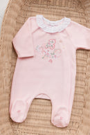 Pajamas - Pale pink Velvet flowery alphabet book