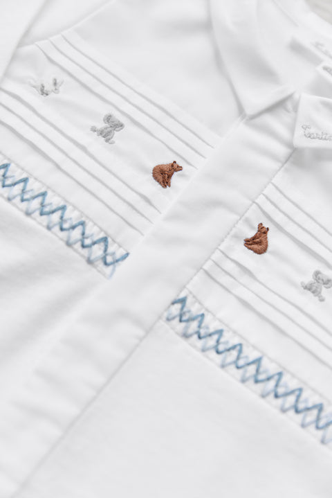 Pyjama - Blanc coton motif animal - Image principale