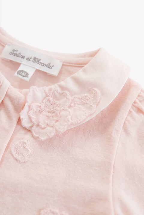 Pyjama - Rose pâle coton fleurs - Image principale
