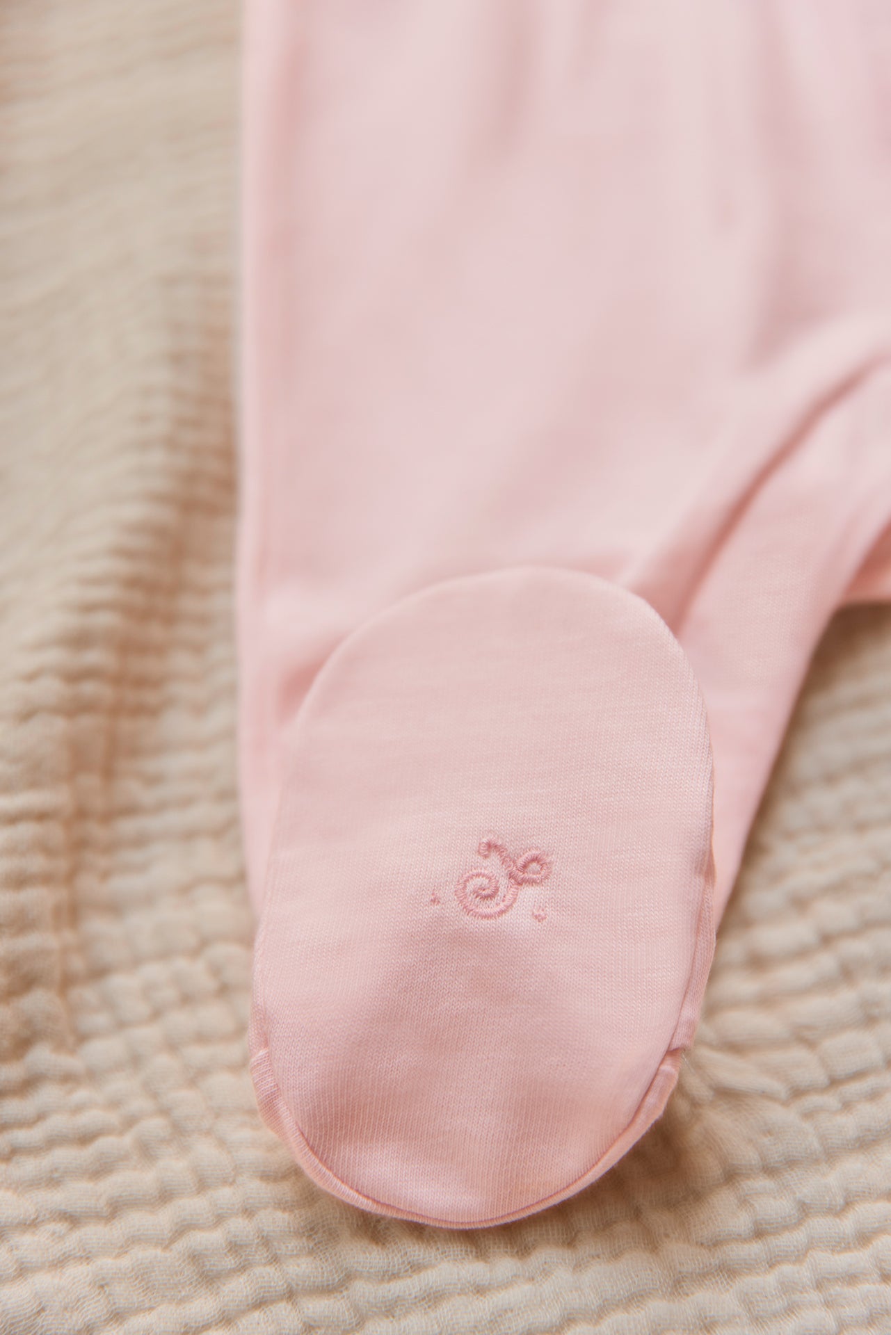 Pajamas - Pale pink cotton Embrodery smocked