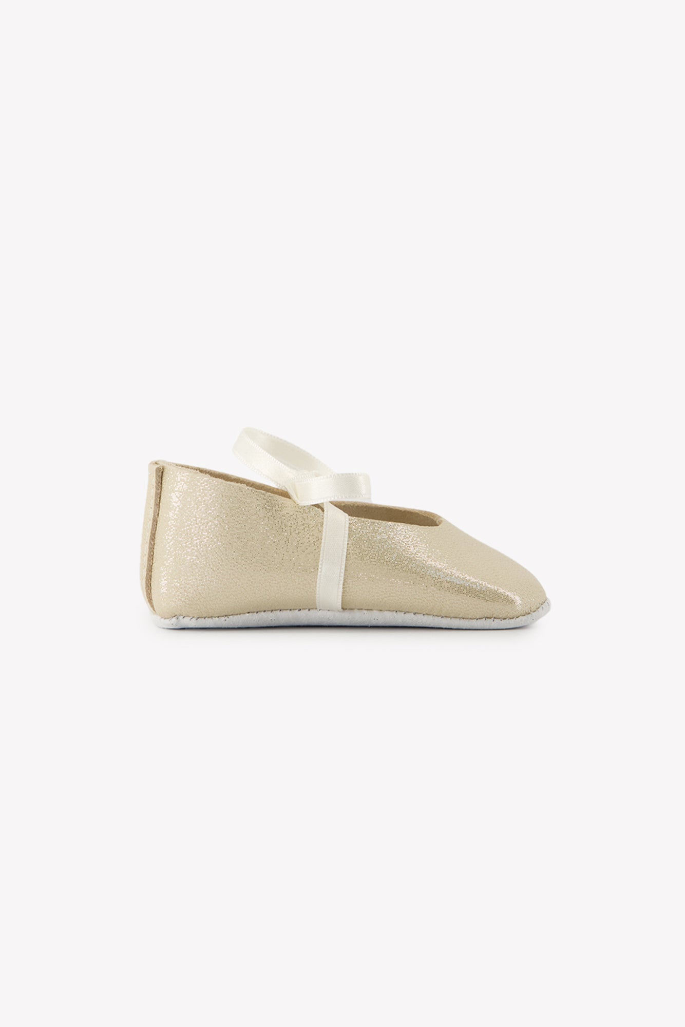Slippers Ballerinas - Gold leather Ribbon