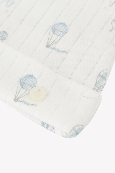 Beanie - Ecru cotton Print hot air balloons - Image principale