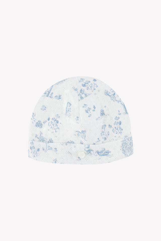 Beanie - Sky blue cotton Print fantasy garden - Image principale