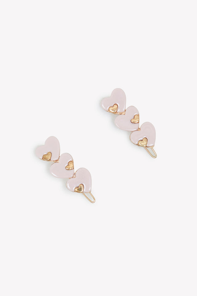 Ferma capelli - Rosa pallido cuore Oro - Image principale