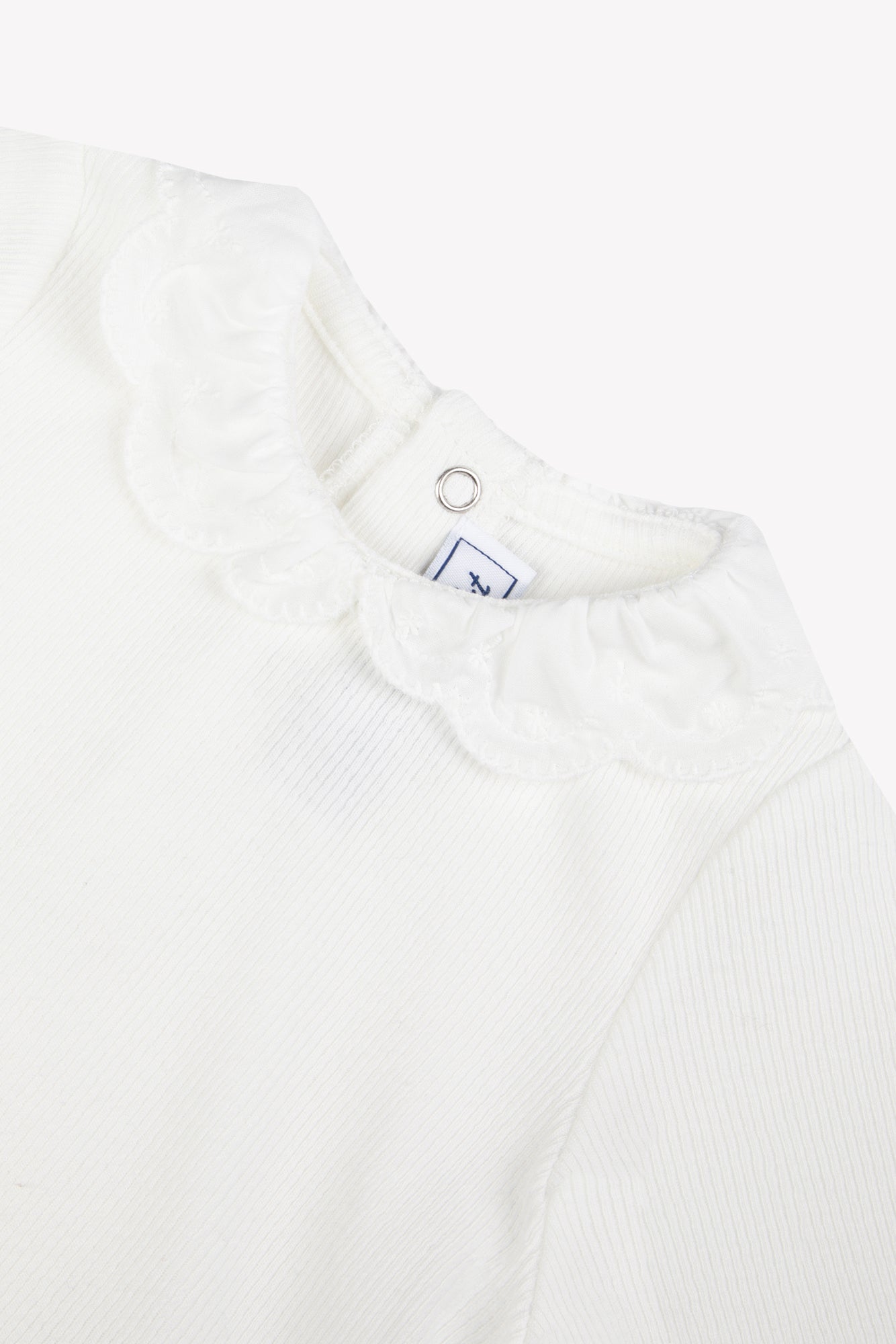 Sous-pull - Ecru coton col volanté