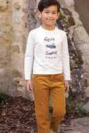 T-shirt - Moutarde coton imprimé