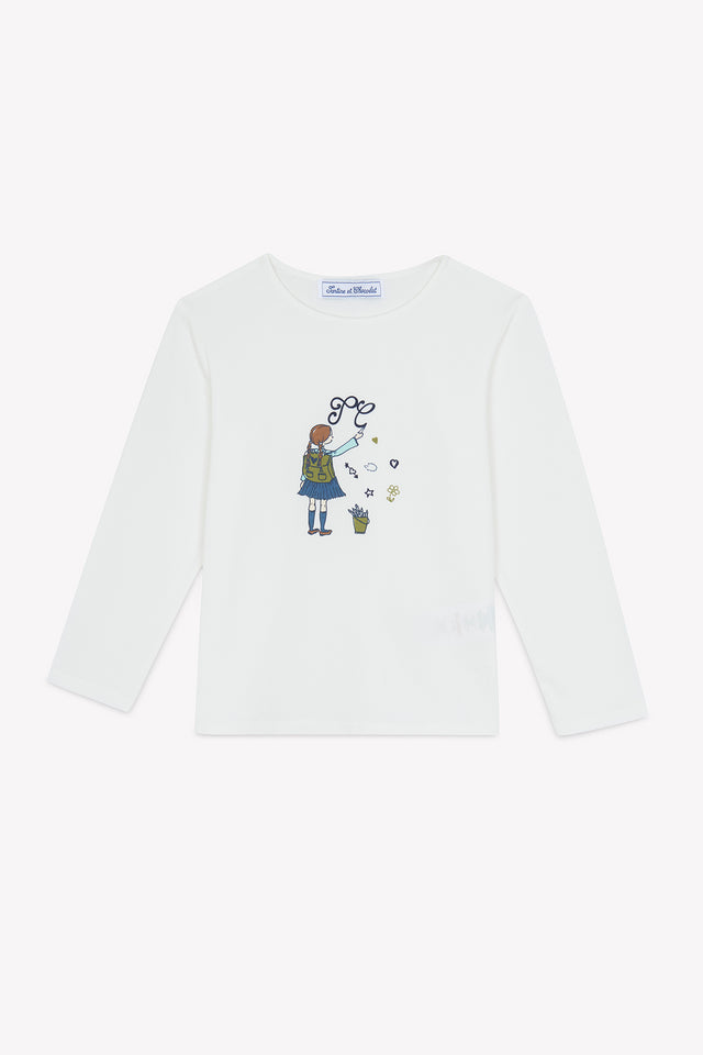 T-shirt - Marine coton col rond - Image principale