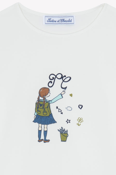 T-shirt - Marine coton col rond - Image principale