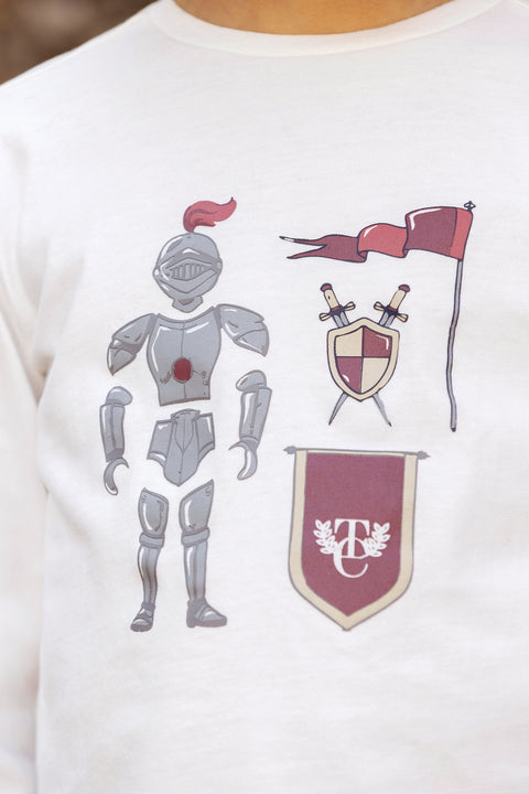 T-shirt - Burgundy cotton Print knight - Image principale