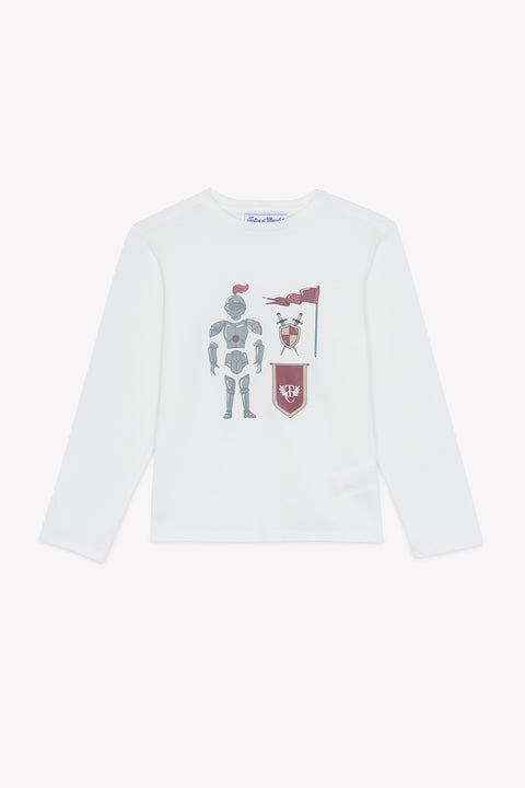 T-shirt - Burgundy cotton Print knight - Image principale