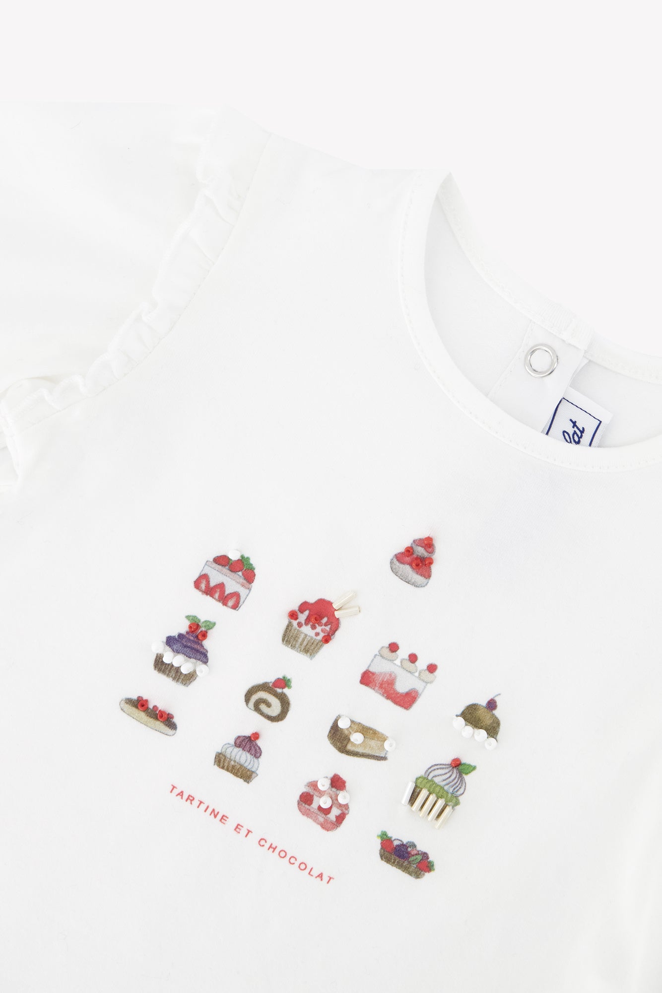 T-shirt - Cerise coton imprimé gâteaux