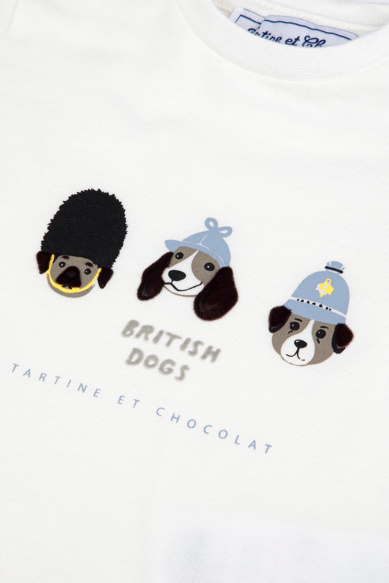 T-shirt - Bleu horizon coton imprimé british dogs