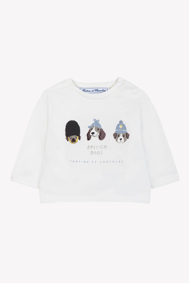 T-shirt - Bordeaux coton imprimé british dogs - Image principale