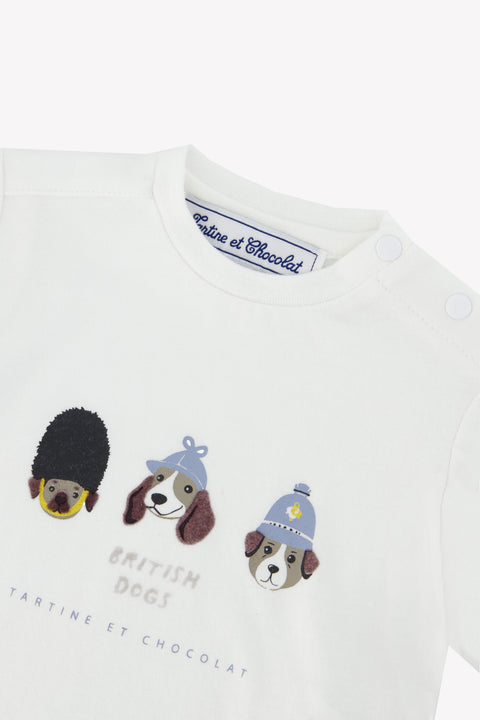 T-shirt - Bordeaux coton imprimé british dogs - Image principale