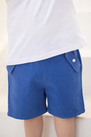 Short - Bleu coton lin