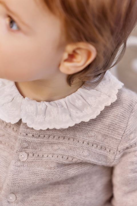 Body - Ecru cotton Collar Embroidered - Image principale