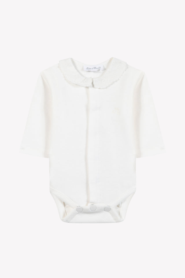 Body - Ecru cotton Collar Embroidered - Image principale