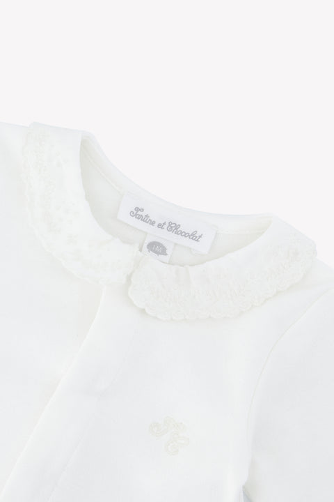 Body - Ecru cotton Collar Embroidered - Image principale