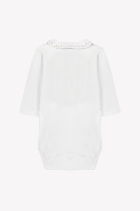 Body - Beige coton col brodé - Image principale
