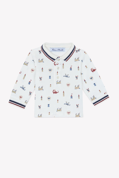 Polo - Burdeos Cuello plano patrones - Image principale