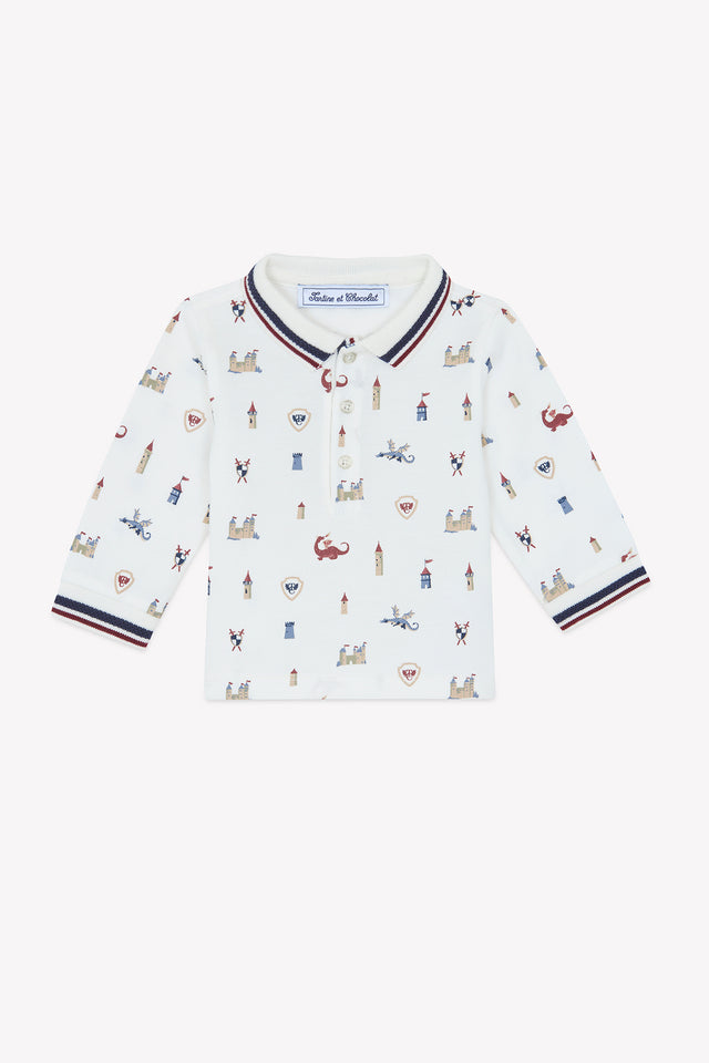 Polo - Bordeaux col pointu motifs - Image principale