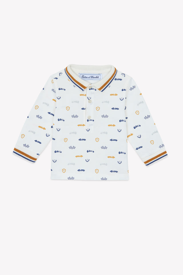 Polo - Moutarde col pointu motifs - Image principale