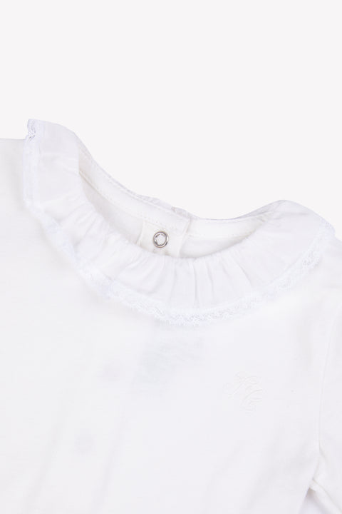 Body - Ecru coton col volanté dentelle fine - Image principale