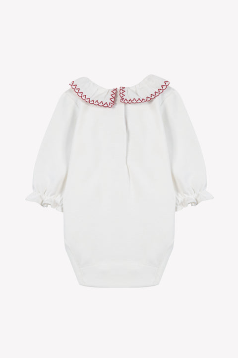 Body - Cerise coton col volanté broderie - Image principale