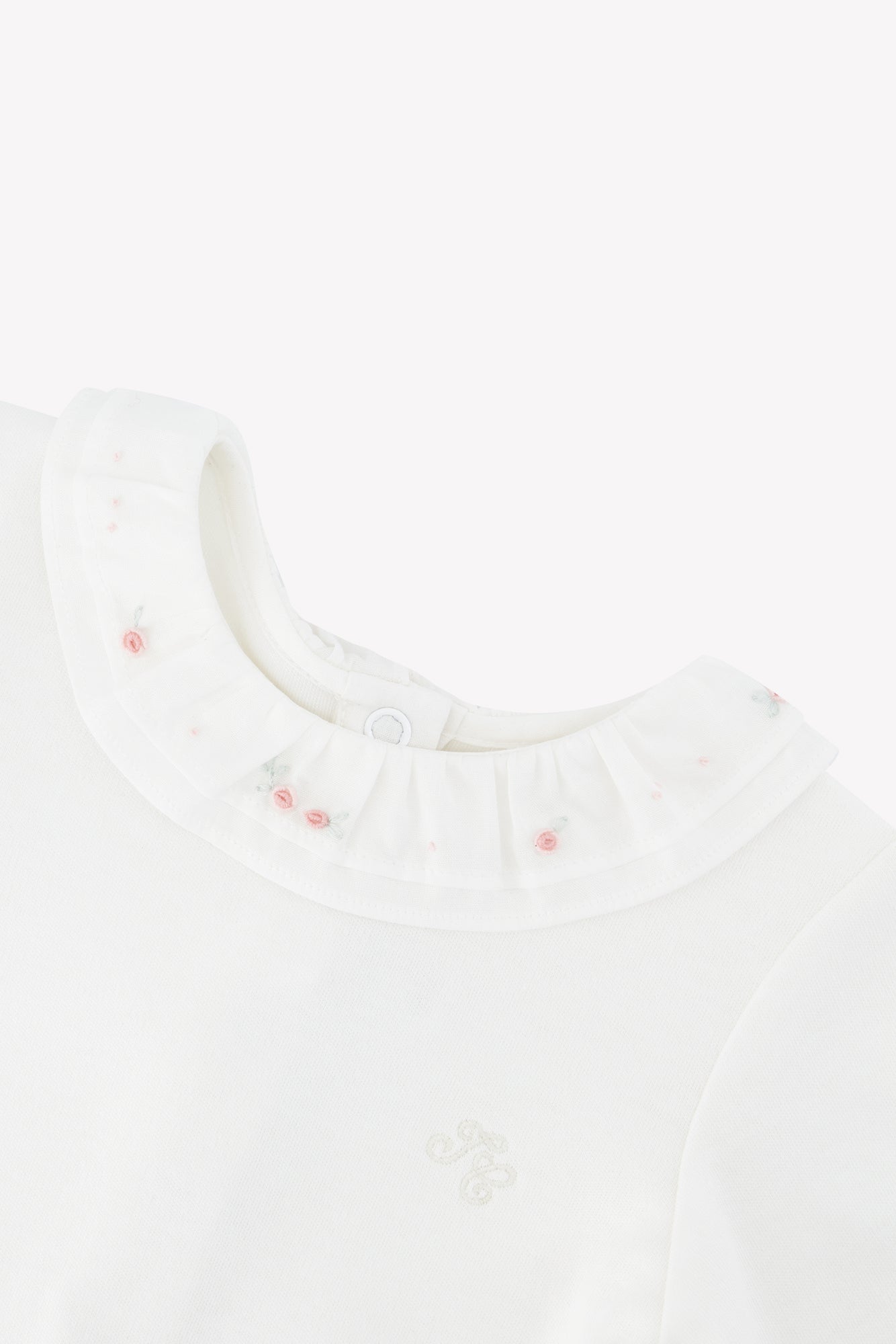 Body - Cotton dew Ruffled collar flower embroidery