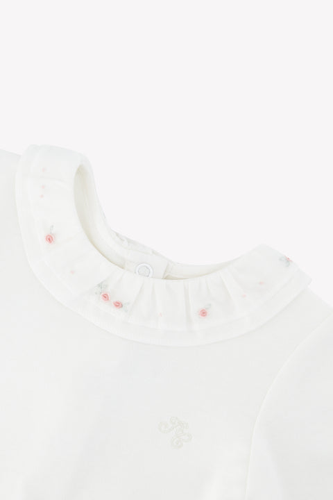 Body - Cotton dew Ruffled collar flower embroidery - Image principale