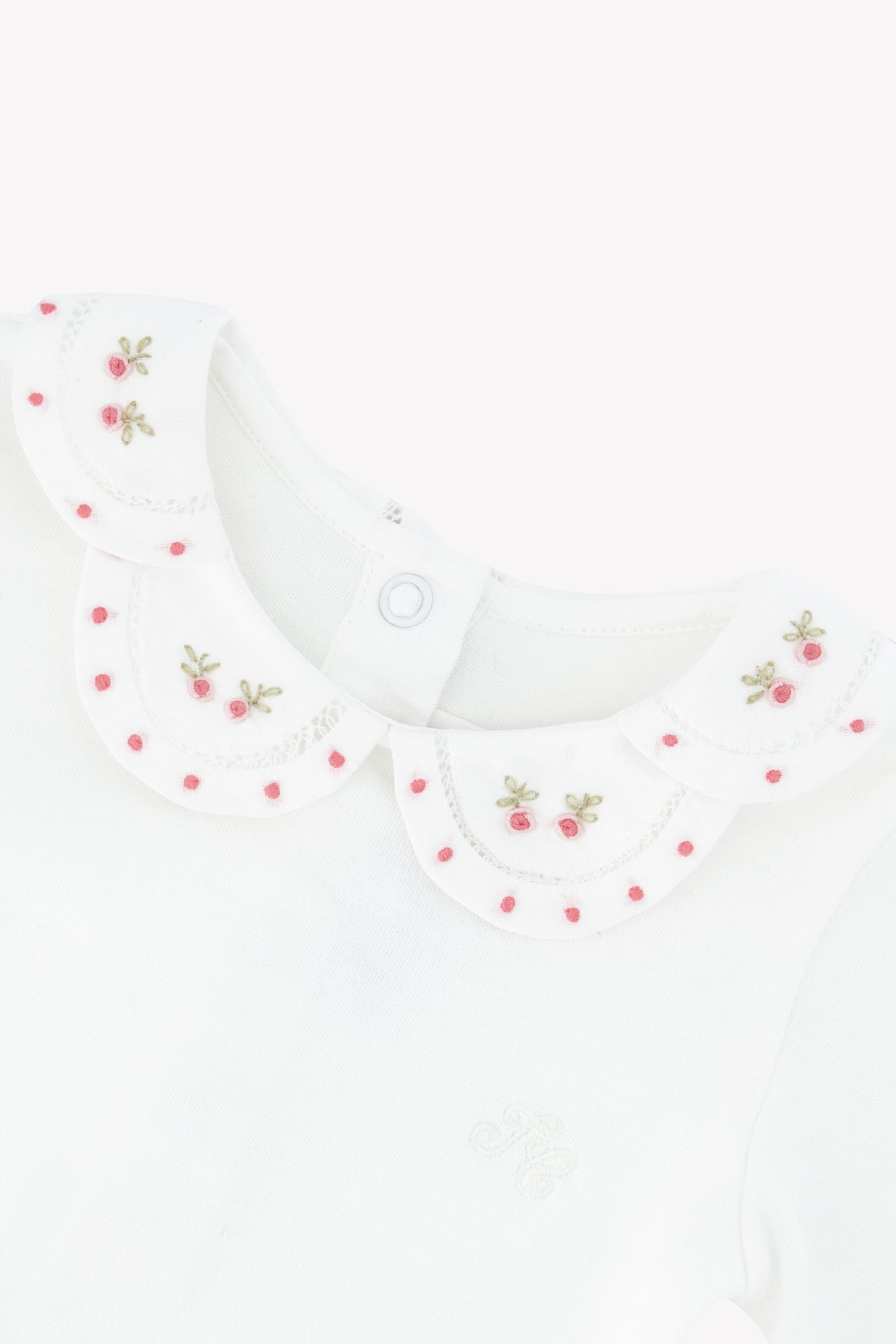 Body - Cotton blush Peter pan collar Scalloped flowery